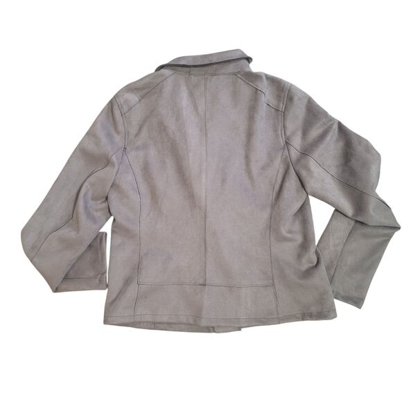 Philosophy Women's Faux Suede Moto Jacket SZ L - Picture 5 of 10